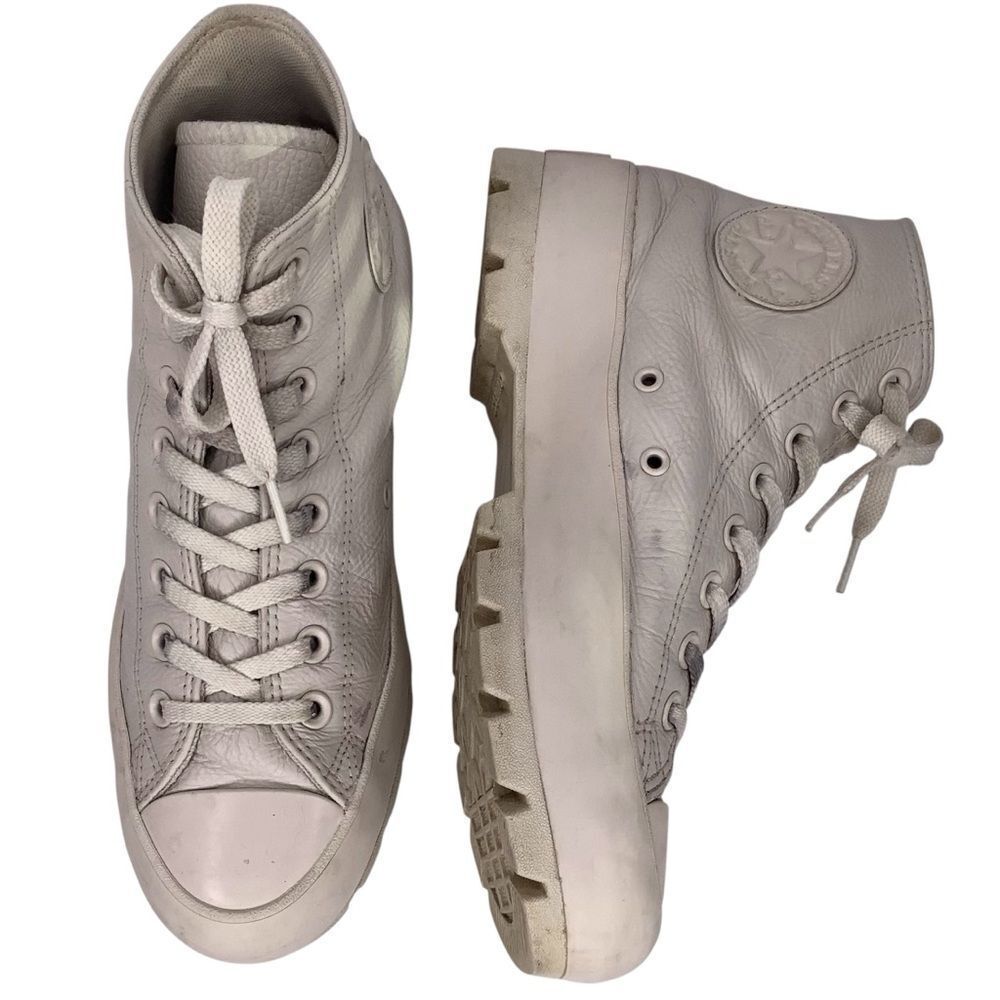 Converse Chuck Taylor All Star 
 White Leather High Top Women’s Sneakers Sz 8.5